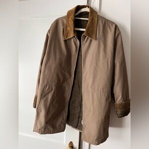 Vintage brown barn field jacket oversized fit corduroy collar